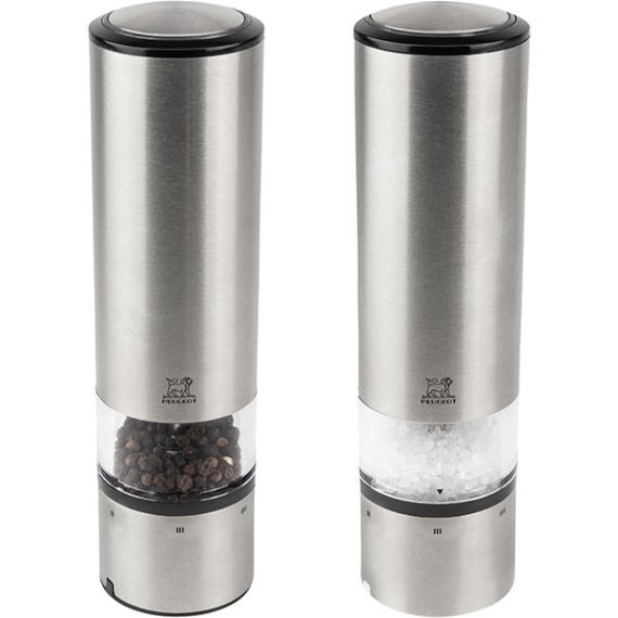 Мельница для соли электрическая на батарейках 20 см, акрил, нержавеющая сталь, ELIS SENSE PEUGEOT, Франция, изображение 3