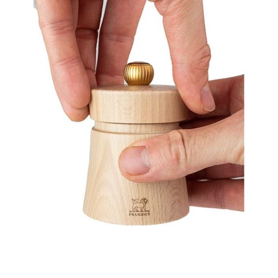 Мельница для соли с металлическим механизмом 8 см, бук, светлое дерево, BAYA PEUGEOT, Франция, изображение 2