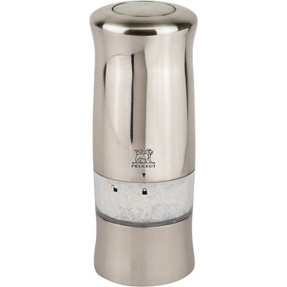 Мельница для соли электрическая на батарейках 14 см, нержавеющая сталь, цвет серебристый, ZELI PEUGEOT, Франция