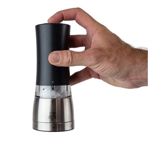 Мельница для соли электрическая 16 см, нержавеющая сталь, цвет черный, DAMAN PEUGEOT, Франция, изображение 2
