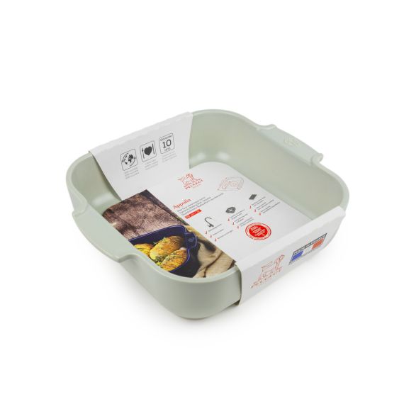 Квадратная форма для запекания 5,4 л, 36 см, h=7,5 см, SAGE GREEN, Peugeot