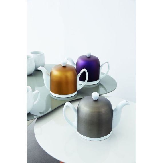 Чайник заварочный на 4 чашки с крышкой бронзового цвета, 700 мл, SALAM White, фарфор, Guy Degrenne, изображение 4