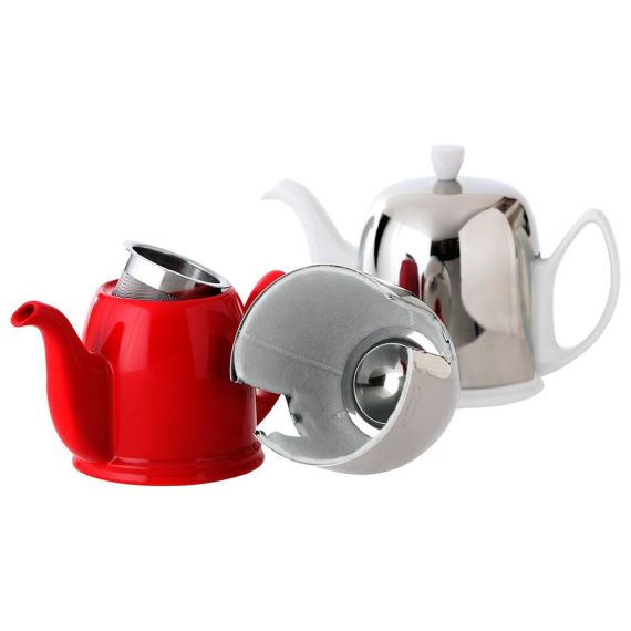 Чайник заварочный с ситечком на 6 чашек, SALAM White, нержавеющая сталь, фарфор, Guy Degrenne, изображение 2