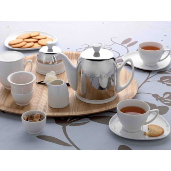 Чайник заварочный с ситечком на 8 чашек, SALAM White, нержавеющая сталь, фарфор, Guy Degrenne, изображение 2