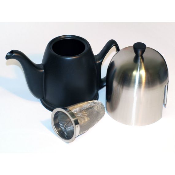 Чайник заварочный с ситечком на 8 чашек, SALAM Mat Black, цвет черный, нержавеющая сталь, фарфор, Guy Degrenne, изображение 2