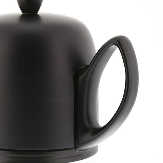 Чайник заварочный на 4 чашки с черной крышкой, 700 мл, SALAM Mat Black, фарфор, Guy Degrenne, изображение 3