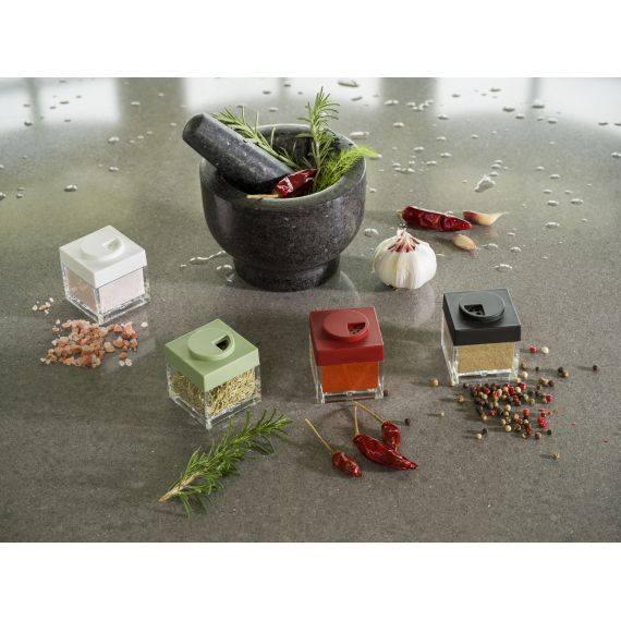 Набор из 4-х контейнеров квадратных 100/500/1000/1500 мл, цвет серый, серия Brickstore, OMADA, изображение 2