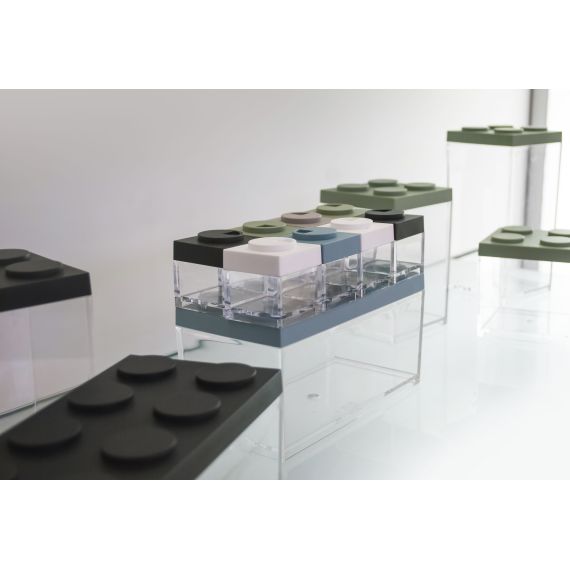 Набор из 4-х контейнеров квадратных 100/500/1000/1500 мл, цвет зеленый, серия Brickstore, OMADA, изображение 2