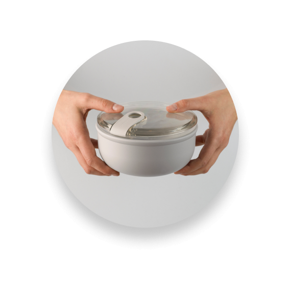 Контейнер круглый 750 мл, цвет слоновая кость, серия Pull box, OMADA, изображение 3
