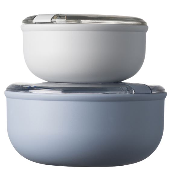 Набор из 2-х контейнеров круглых 750/1800 мл, цвет небесный, серия Pull box, OMADA