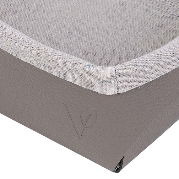 Хлебница из кожи, цвет теплый серый, 23х22х9см, VERO, изображение 3