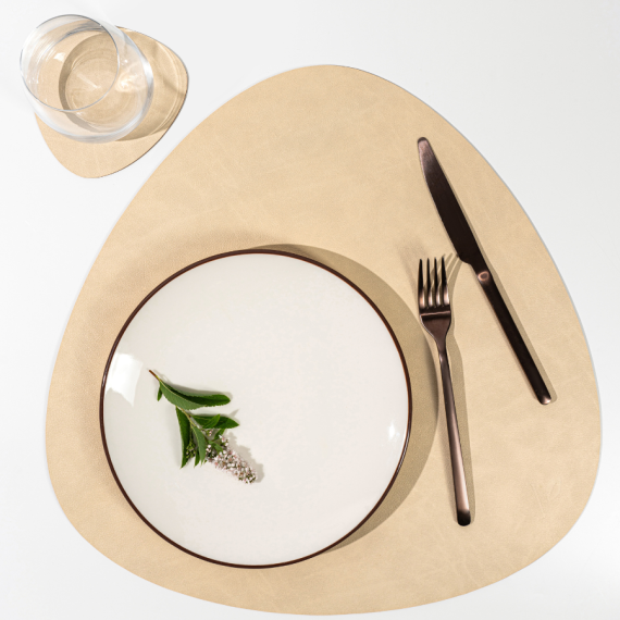 Подстановочная салфетка треугольник 41х41 см, цвет кремовый, VERO