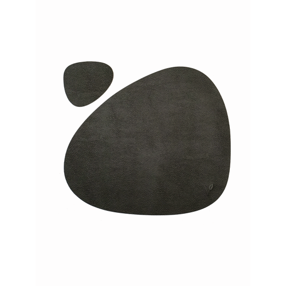 Набор из подстановочной салфетки фигурной 37x44 см  и подстаканника, цвет черный, VERO, изображение 5