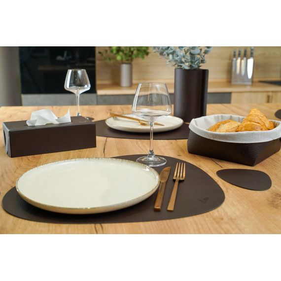 Хлебница из кожи, цвет коричневый, 23х22х9см, VERO, изображение 5