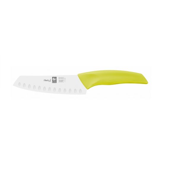 Нож японский Santoku с бороздками 140/260 мм, салатовый, серия I-TECH, Icel