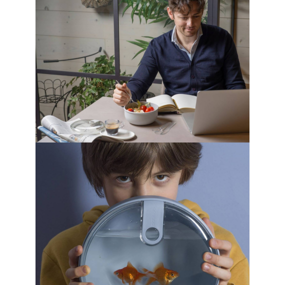 Набор из 2-х контейнеров круглых 750/1800 мл, цвет небесный, серия Pull box, OMADA, изображение 6