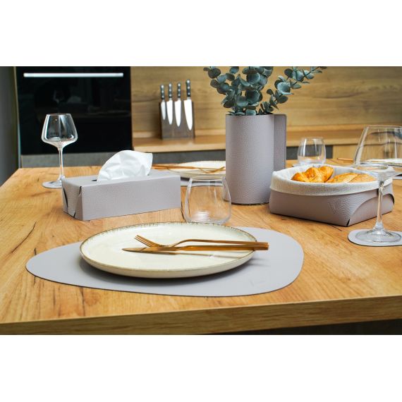 Хлебница из кожи, цвет серый, 23х22х9см, VERO, изображение 4