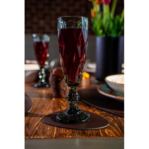 Набор из подстановочной салфетки фигурной 37x44 см и подстаканника, цвет коричневый, VERO, изображение 2