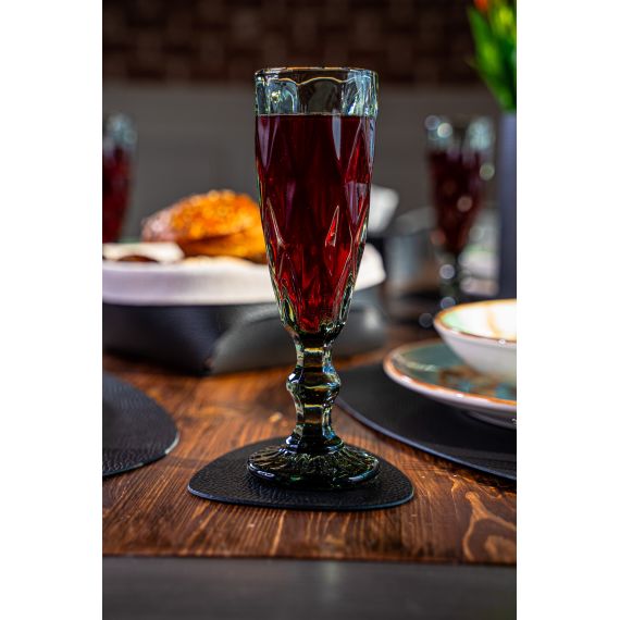 Набор из подстановочной салфетки фигурной 37x44 см  и подстаканника, цвет черный, VERO, изображение 3