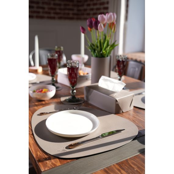 Набор из подстановочной салфетки фигурной 37x44 см и подстаканника, цвет серый, VERO, изображение 2