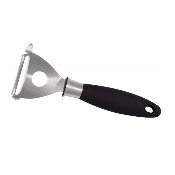 Овощечистка 5/17 см, с плавающим лезвием, черная, нержавеющая сталь с прорезиненной ручкой, Icel