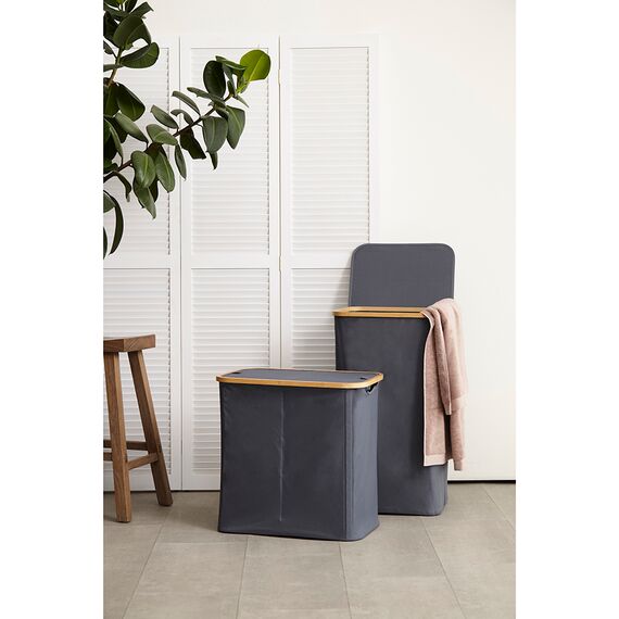 Корзина для белья с двумя отделениями Neat Twin, 53,5х33х53 см, серая, Smart Solutions, изображение 2