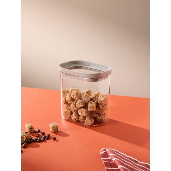 Банка для хранения прямоугольная Vacuum Glass, 750 мл, светло-серая, Smart Solutions, изображение 2