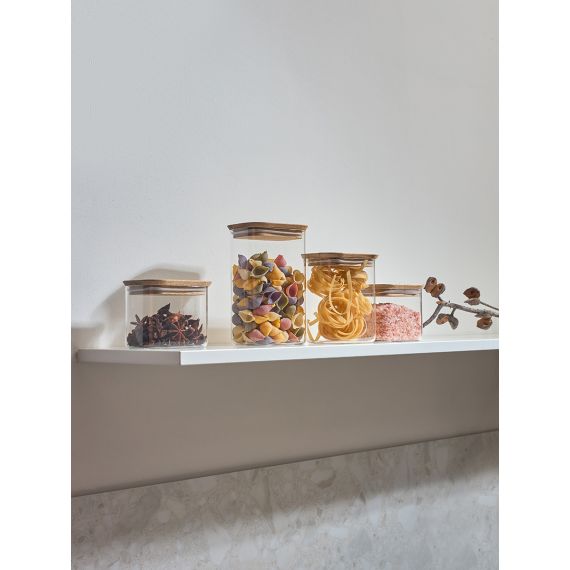 Банка для хранения прямоугольная Glass Acacia, 600 мл, Smart Solutions, изображение 3
