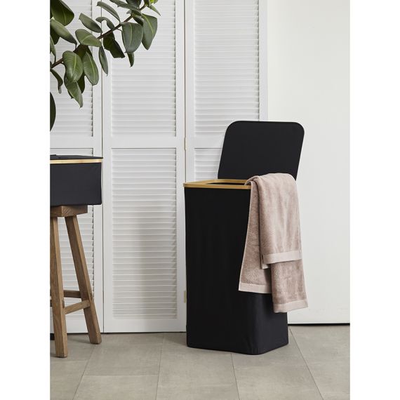 Корзина для белья Neat Tall, 41х35х74 см, черная, Smart Solutions, изображение 3