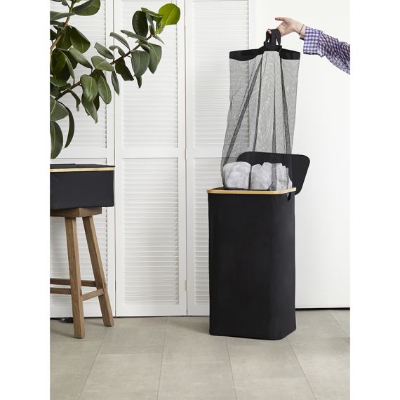 Корзина для белья Neat Tall, 41х35х74 см, черная, Smart Solutions, изображение 4