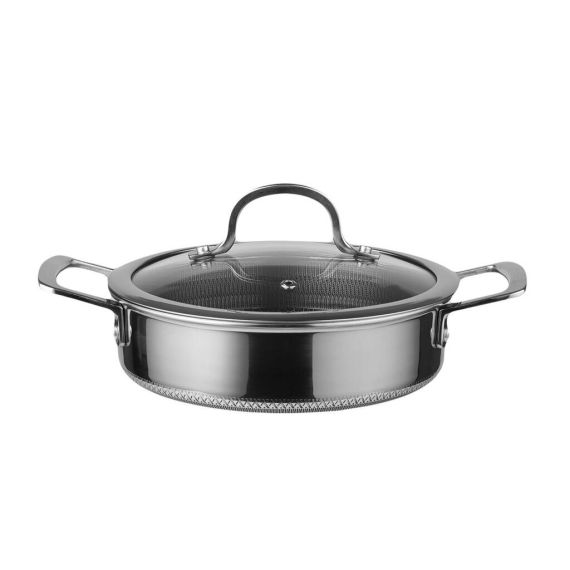 Кастрюля с крышкой 4 л, 26/23*15 см, серия New Kitchen Honeycombs, трехслойная сталь, P.L. Proff Cuisine, изображение 7