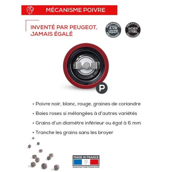 Мельница для перца 18 см, зеленый лак, 6 степеней помола, Paris U'select PEUGEOT, Франция, изображение 2