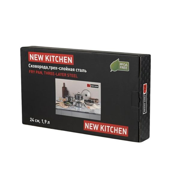 Сковорода, 24/17,5 см, h 5 см, серия New Kitchen Honeycombs, трехслойная сталь, P.L. Proff Cuisine, изображение 8