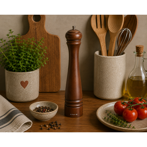 Мельница для соли h=30 см, темное дерево, De Buyer, изображение 2