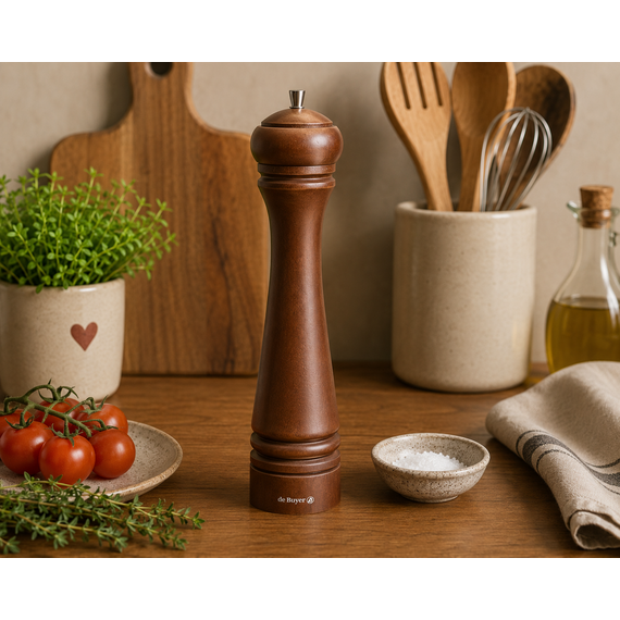 Мельница для соли h=21 см, темное дерево, De Buyer, изображение 2
