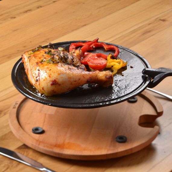 Блюдо чугунное на деревянной подставке, 29 см, LAVA, изображение 5