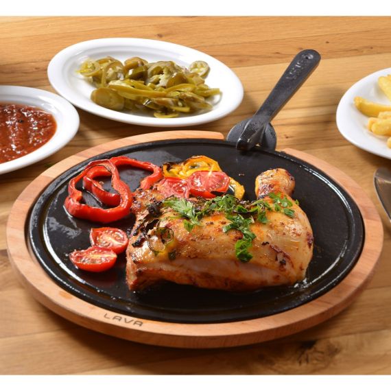 Блюдо чугунное на деревянной подставке, 29 см, LAVA, изображение 7