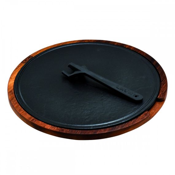 Блюдо чугунное на деревянной подставке, 34 см, LAVA, изображение 2