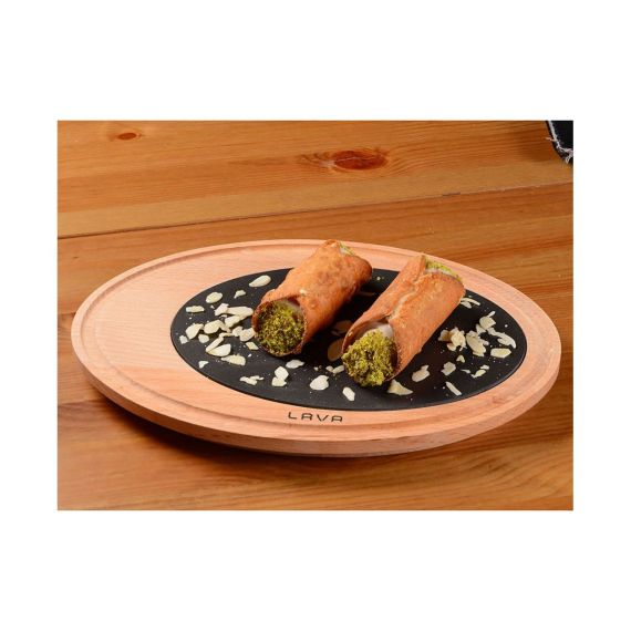 Блюдо овальное чугунное на деревянной подставке, 20*30см, LAVA, изображение 2