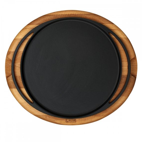Блюдо чугунное на деревянной подставке, 20 см, LAVA, изображение 3