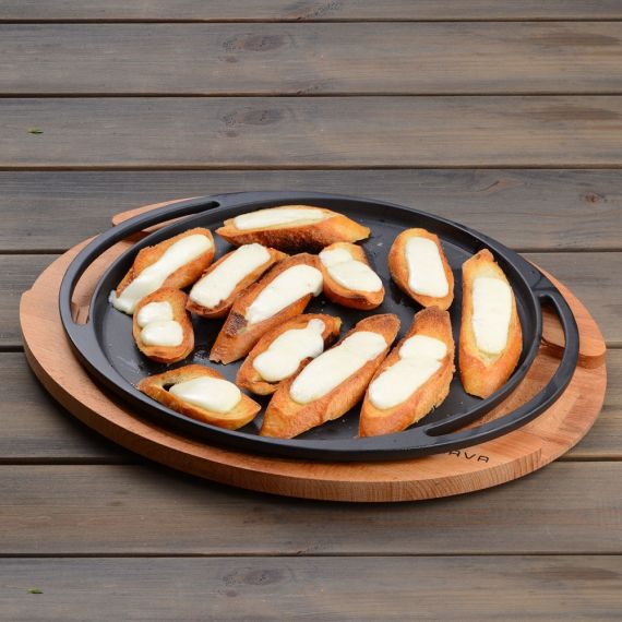 Блюдо чугунное чугун на деревянной подставке, 28 см, LAVA, изображение 8